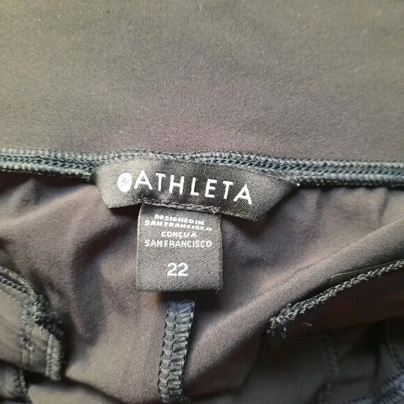 Athleta Cardiff Pants Womens 22 Black High Rise Pull On Ankle Office Tie Waist - Picture 8 of 15